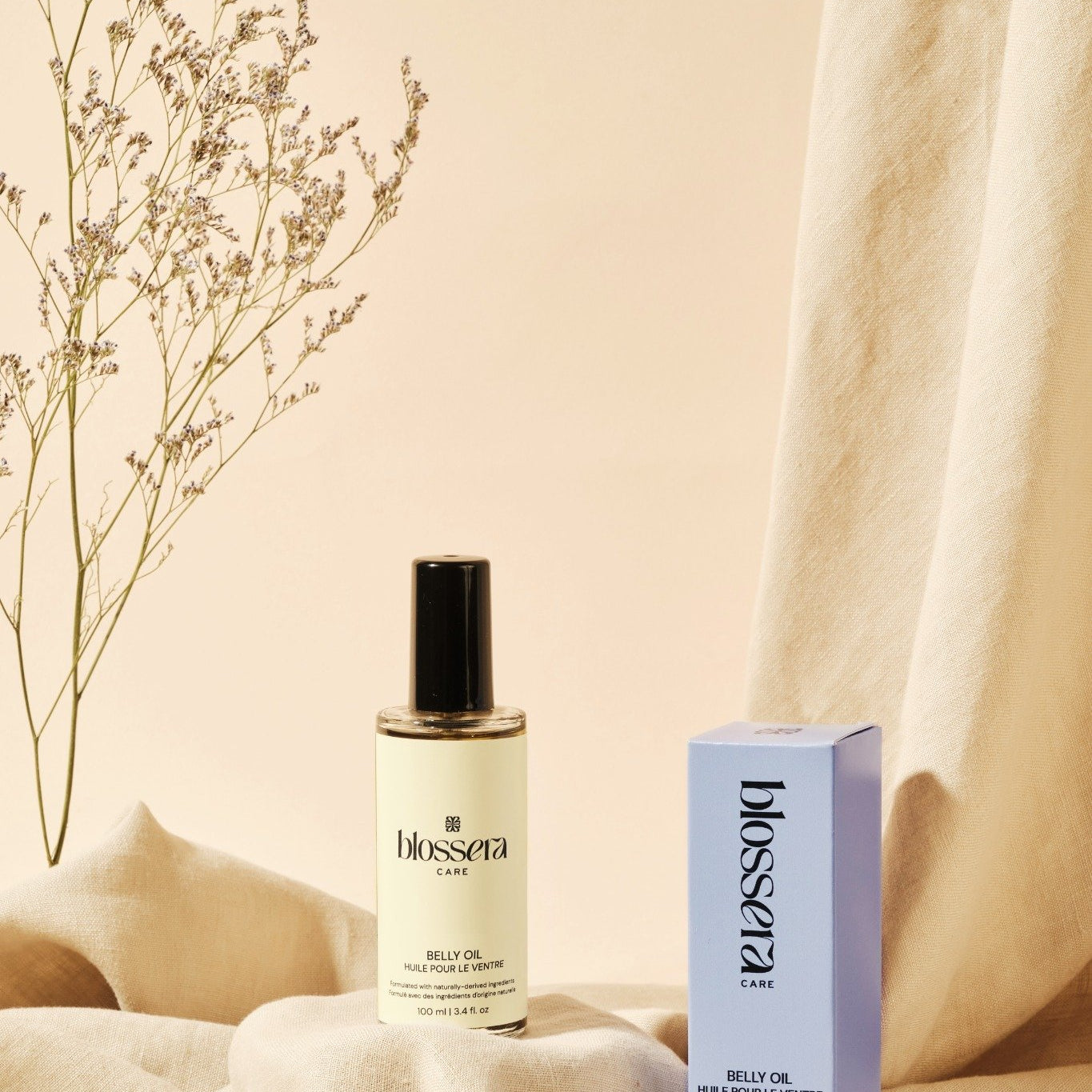 Blossera Belly Oil bottle for pregnancy and postpartum