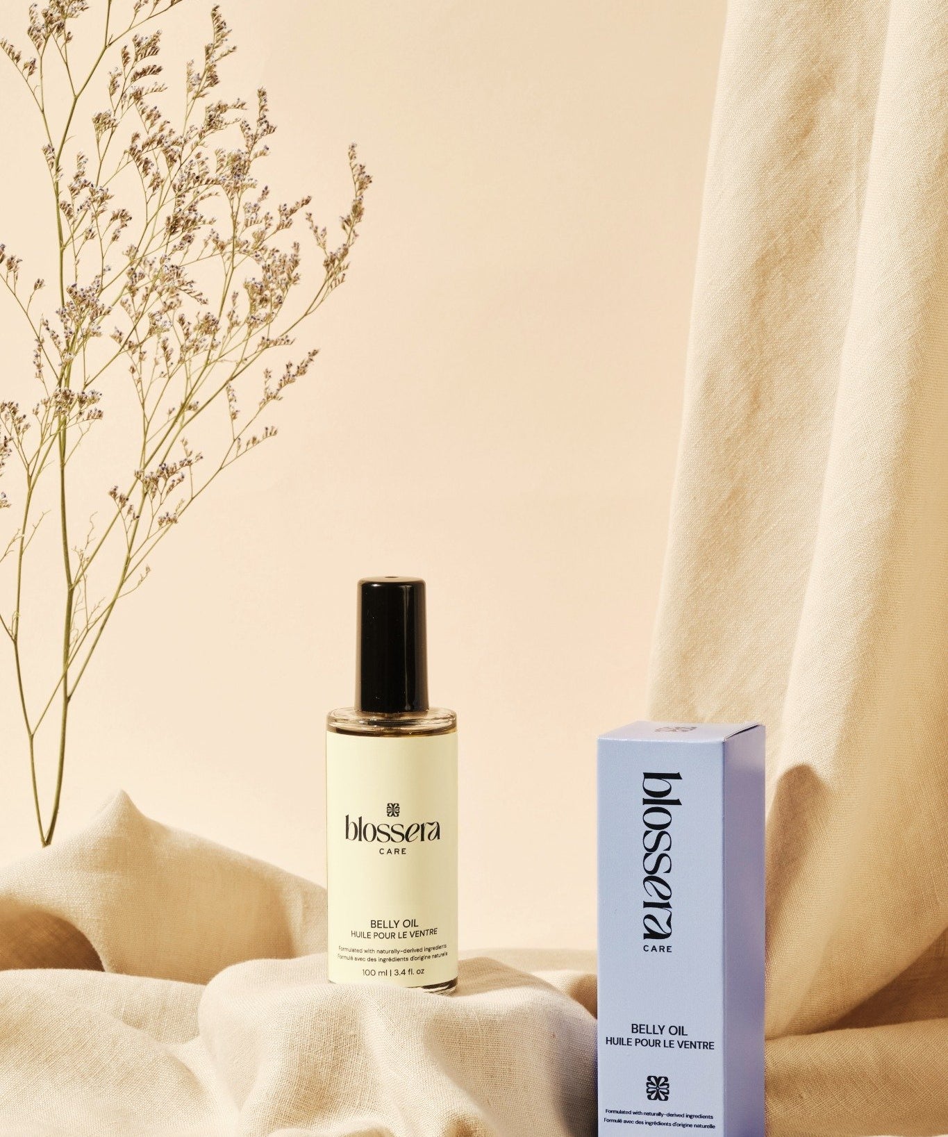 Blossera Belly Oil bottle for pregnancy and postpartum