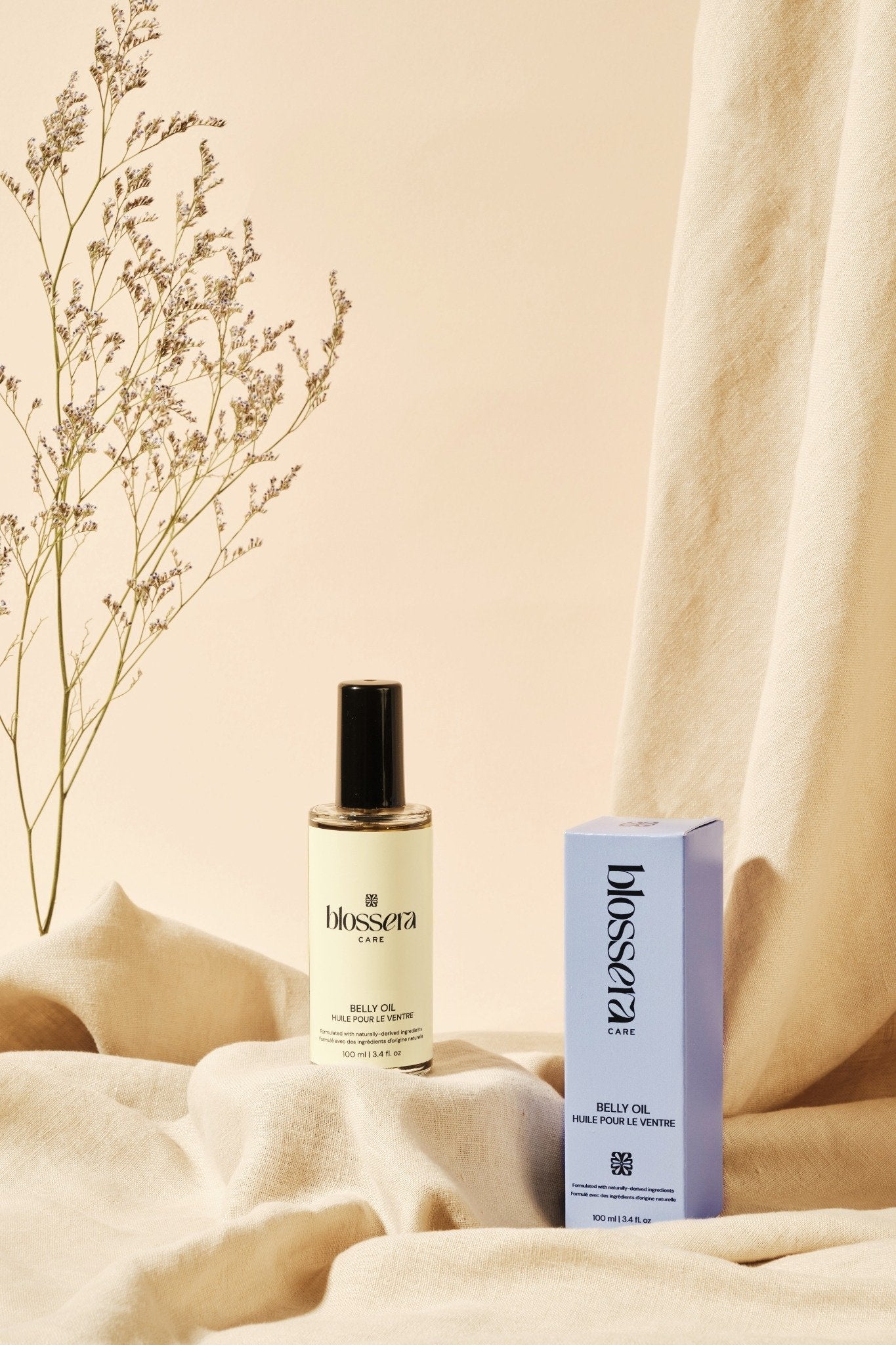 Blossera Belly Oil bottle for pregnancy and postpartum